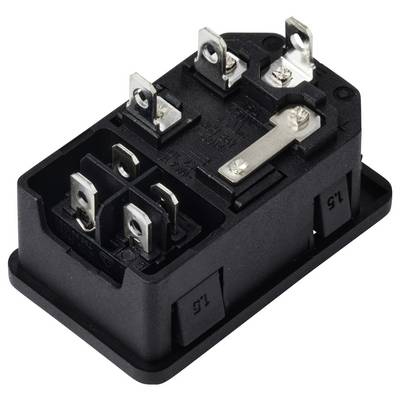 TRU COMPONENTS TC-13599520 Kaltgeräte-Steckverbinder Stecker, Einbau vertikal Gesamtpolzahl: 3 10 A Schwarz 1 St.-2