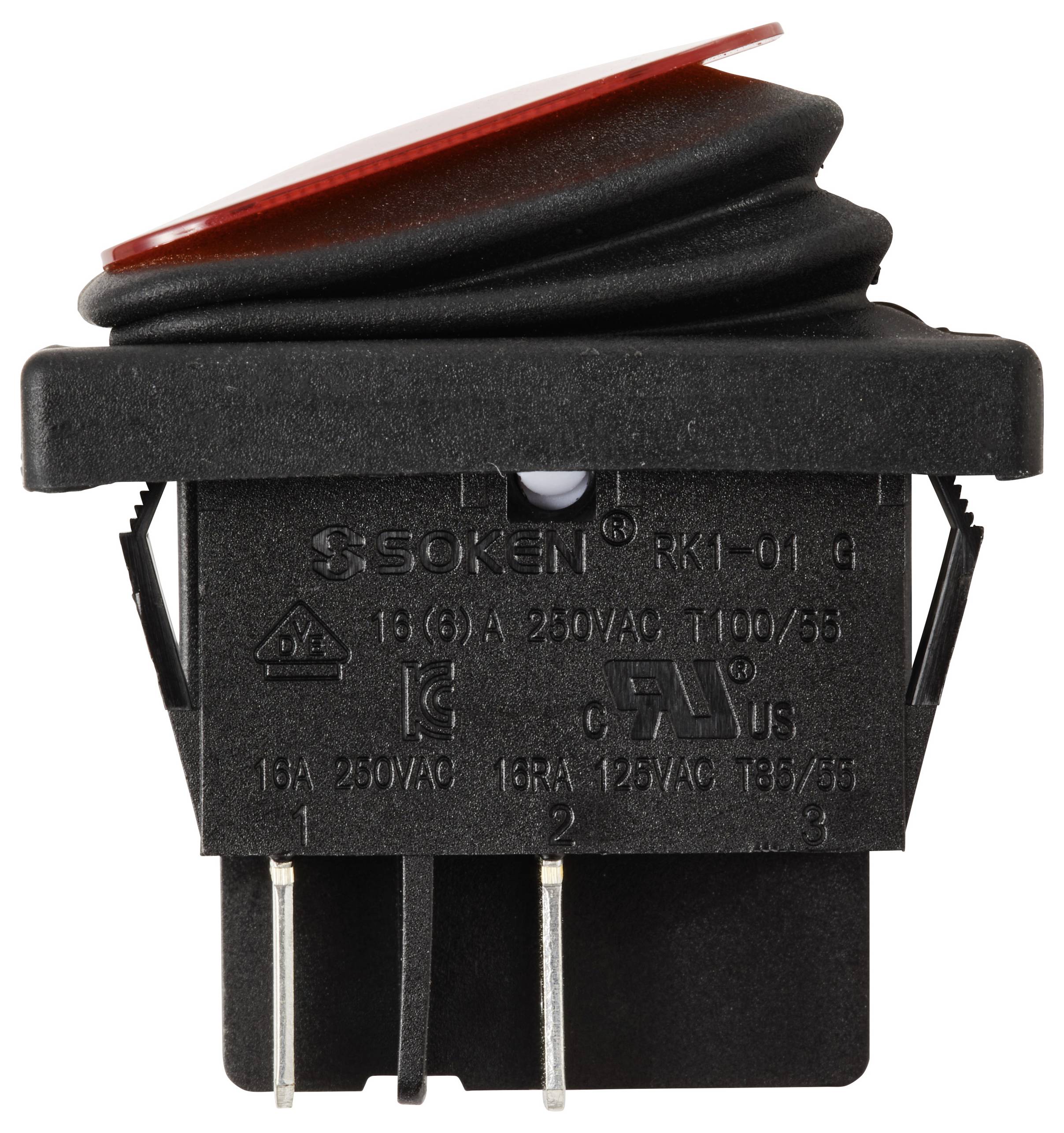 TRU COMPONENTS TC-13599528 Wippschalter 250 V/AC 16 A 2 x Aus/Ein IP65 (Front) rastend 1 St.-3