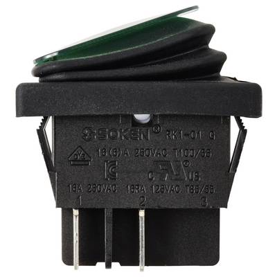 TRU COMPONENTS TC-13599532 Wippschalter 250 V/AC 16 A 2 x Aus/Ein IP65 (Front) rastend 1 St.-3
