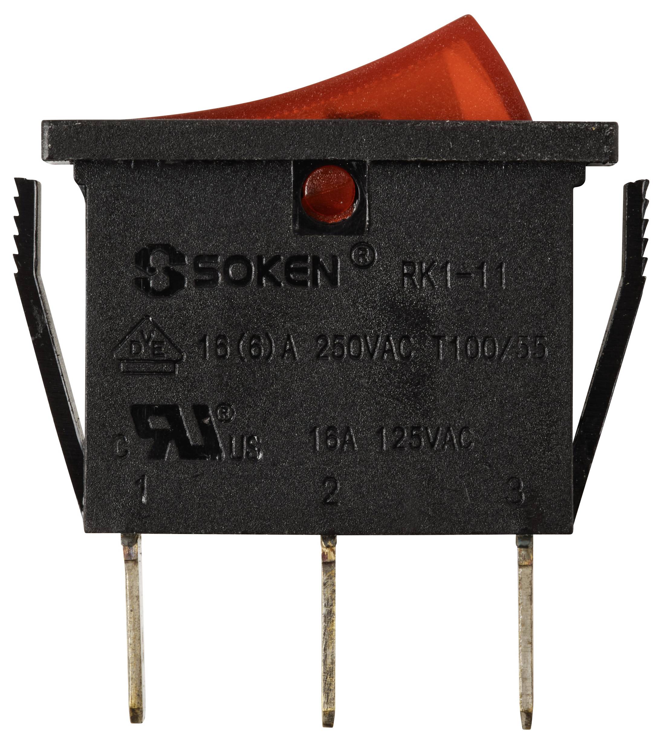 TRU COMPONENTS TC-13599540 Wippschalter 250 V/AC 16 A 1 x Aus/Ein rastend 1 St.-3