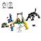 LEGO-Set mit verschiedenen Figuren: Skelett mit Spitzhacke, Wolf, Spinnentier, Bauwerke und Cowboy mit Lanze. Ab 7 Jahren; 250 Teile.
