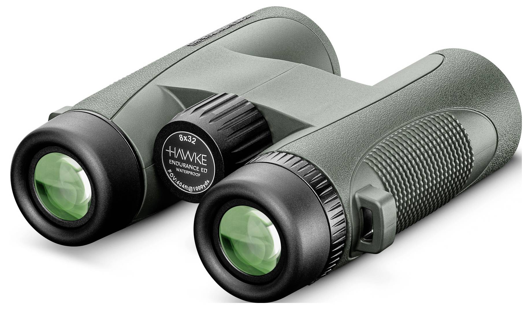 Fernglas in olivgrün mit gummierter Oberfläche; robustes Design für Outdoor-Aktivitäten wie Vogelbeobachtung oder Wandern.