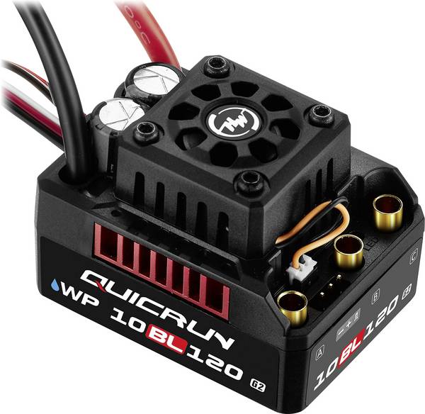 Hobbywing QuicRun WP10BL120 G2 Automodell Brushless Fahrtregler Belastbarkeit (max. A): 760 A Motorlimit (Turns) num: 4268