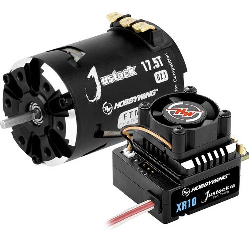 Hobbywing Xerun Justock Combo G3S mit 17.5 Turn 38020372 Windungen (Turns): 17.5 Automodell Brushless Antriebsset 1:10, ...