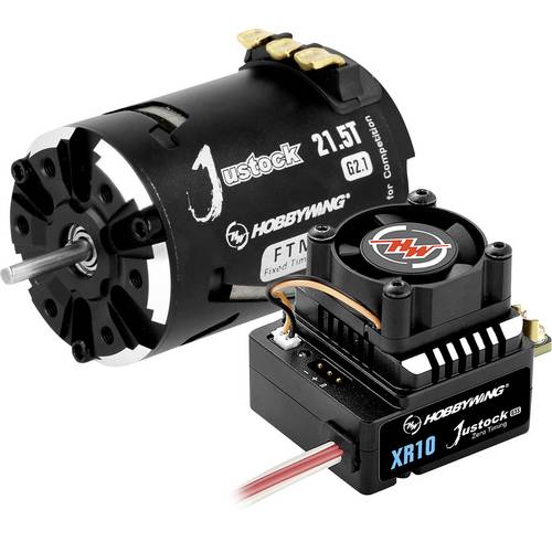 Hobbywing Xerun Justock Combo G3S mit 21.5 Turn 38020373 Windungen (Turns): 21.5 Automodell Brushless Antriebsset 1:10, ...