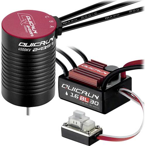 Hobbywing Combo WP16BL30 mit 2435SL-6500KV-G3 38030001 Automodell Brushless Antriebsset 1:10, 1:12