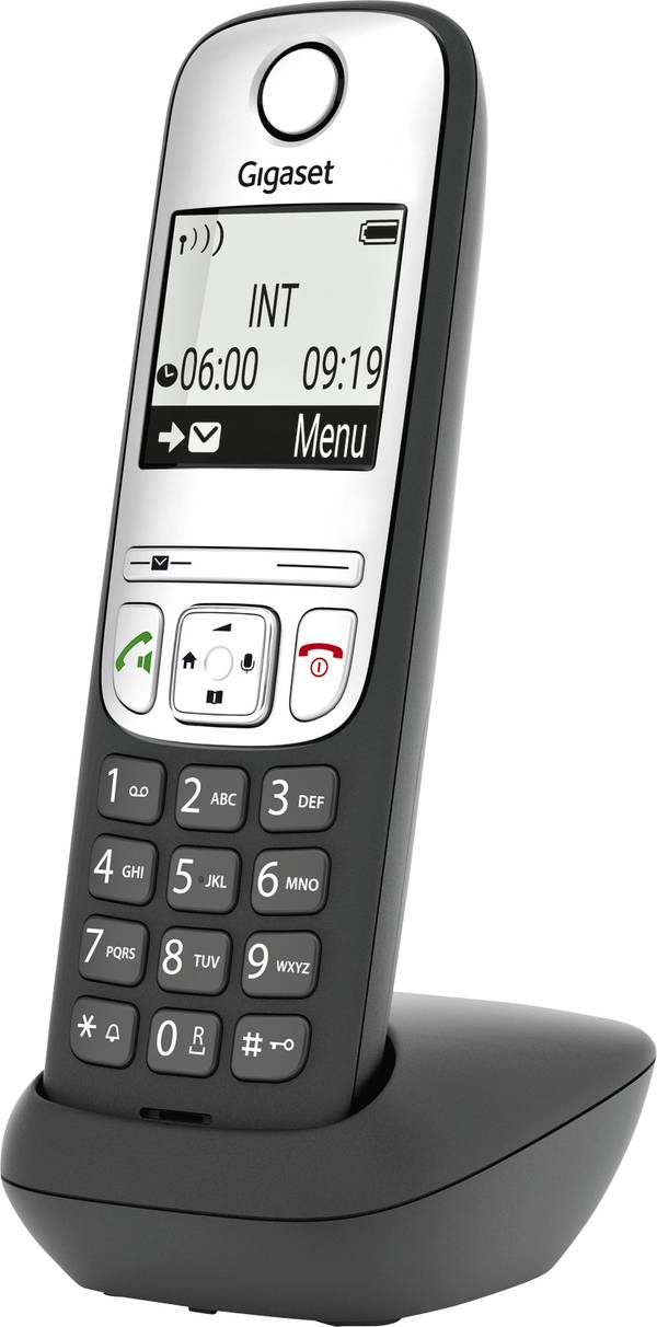 Gigaset A690HX DECT/GAP Schnurloses Telefon analog  Freisprechen, für Hörgeräte kompatibel Schwarz