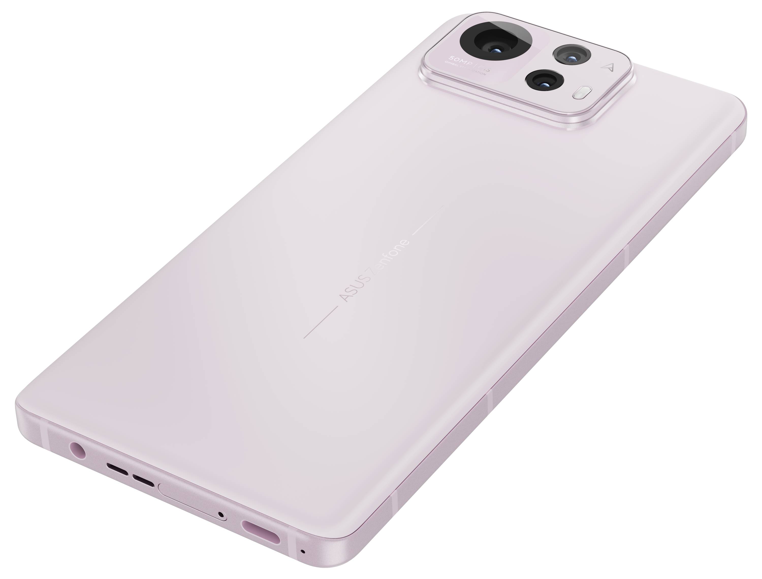 Ein Smartphone in Rosa liegt schräg von hinten mit der Kamera oben rechts sichtbar. Back-Cover mit glatter Oberfläche.