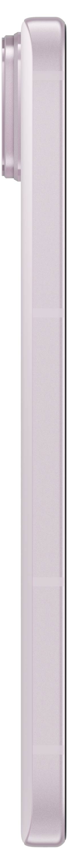 Das Bild zeigt die Seitenansicht eines modernen, flachen Smartphones in Rosa.