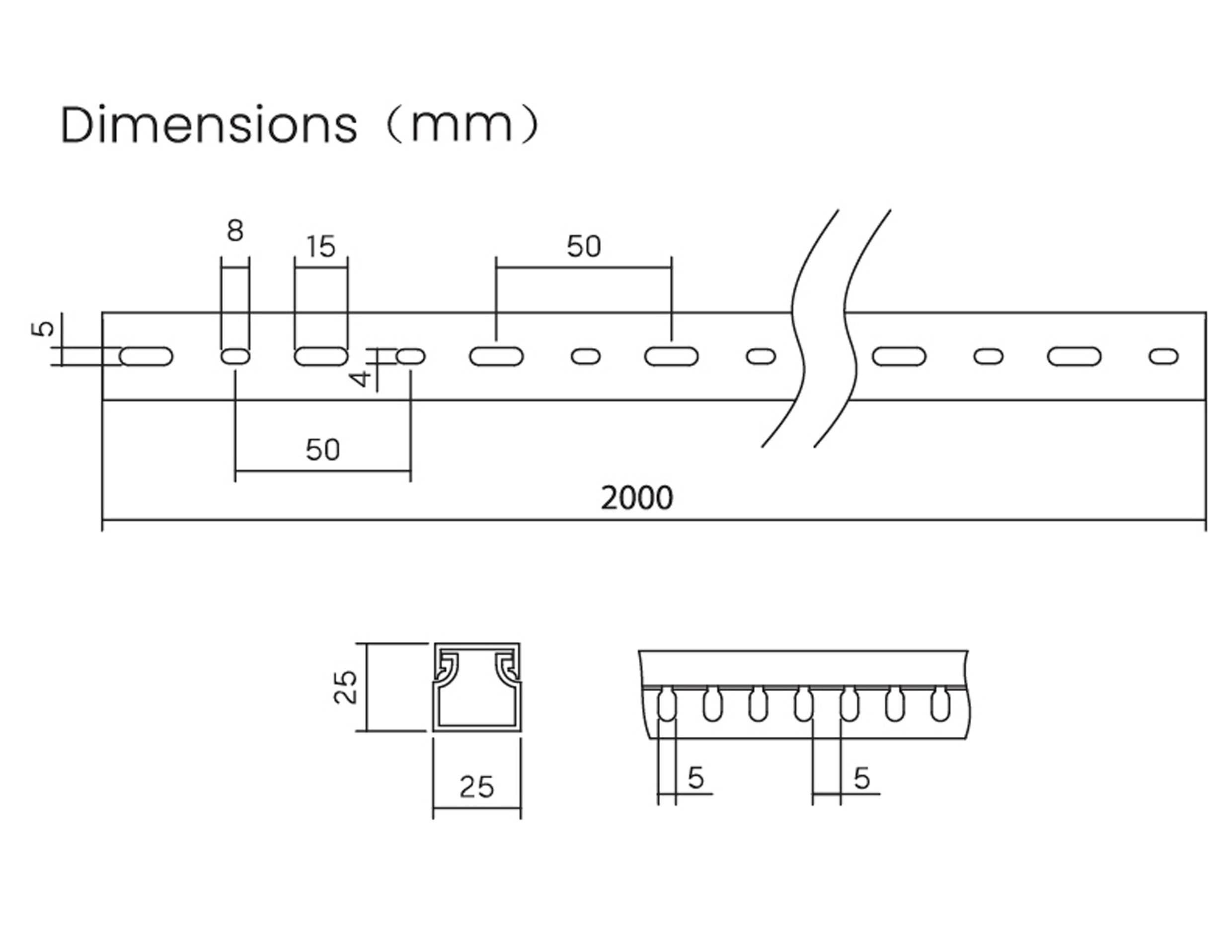 Sygonix SY-6801158 Verdrahtungskanal (L x B x H) 2000 x 25 x 25 mm 5 St. Grau-7