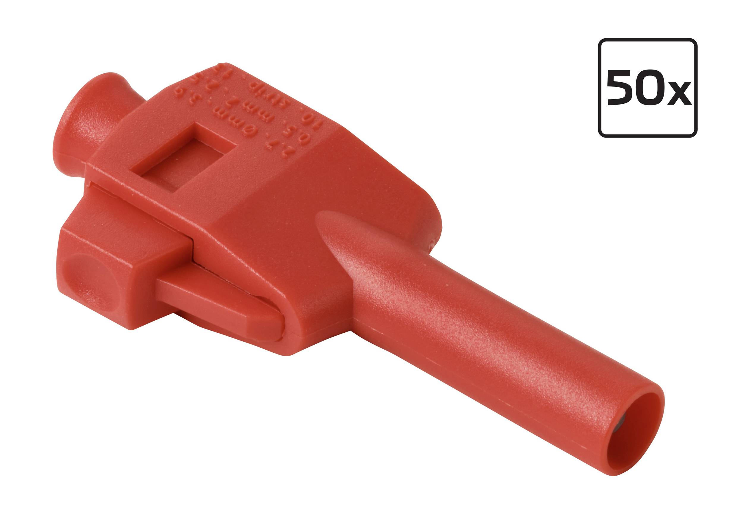 VOLTCRAFT MP-4 Laborstecker mit Klemmanschluss Stecker, gerade Stift-Ø: 4 mm Rot 1 St. Bulk-6