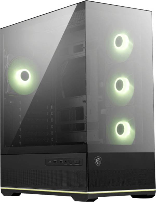 MSI MSI GEH Midi MAG PANO 110R PZ Midi-Tower PC-Gehäuse  Schwarz 4 Vorinstallierte LED Lüfter