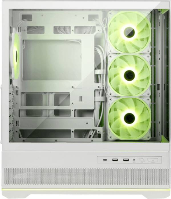 MSI MSI GEH Midi MAG PANO 110R PZ WHITE Midi-Tower PC-Gehäuse  Weiß 4 Vorinstallierte LED Lüfter