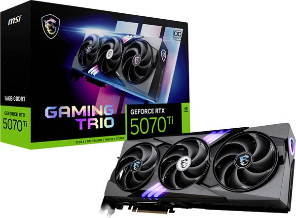 MSI Grafikkarte Nvidia GeForce RTX 5070 Ti GeForce RTX 5070 Ti  16 GB GDDR7-RAM PCIe x16  DisplayPort, HDMI® Übertaktet / Overclocked