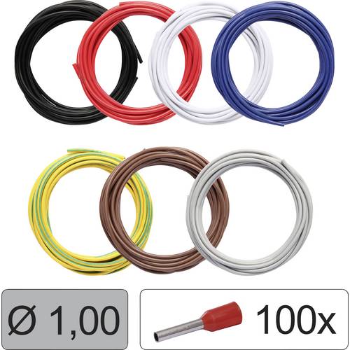 Thumbnail - Quadrios 25CW115 Einzelader LiFY 1.0 mm² Schwarz, Rot, Weiß, Blau, Gelb-Grün, Braun, Grau 1 Set