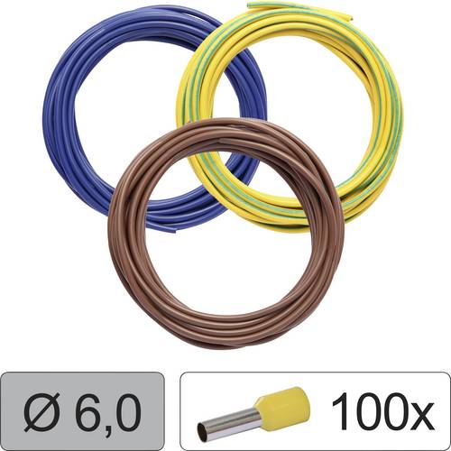 Thumbnail - Quadrios 25CW126 Einzelader LiFY 6.0 mm² Blau, Braun, Gelb-Grün 1 Set