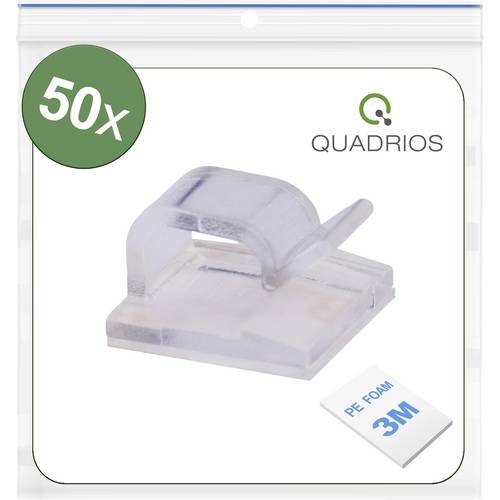 Quadrios 25CA475 Kabelclip selbstklebend 25CA475 Bündel-Ø-Bereich 1 bis 7 mm Transparent 50 St.