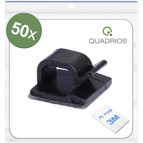 Quadrios 25CA476 Kabelclip selbstklebend 25CA476 Bündel-Ø-Bereich 1 bis 7 mm Schwarz 50 St.