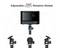 'Kamera mit einstellbarem 360°-Rotationsgimbal. Drei Positionen des Gimbals gezeigt: vorn, links und rechts.'