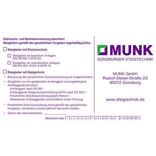 MUNK Günzburger Steigtechnik 019107 Kennzeichnungsaufkleber 1 St.