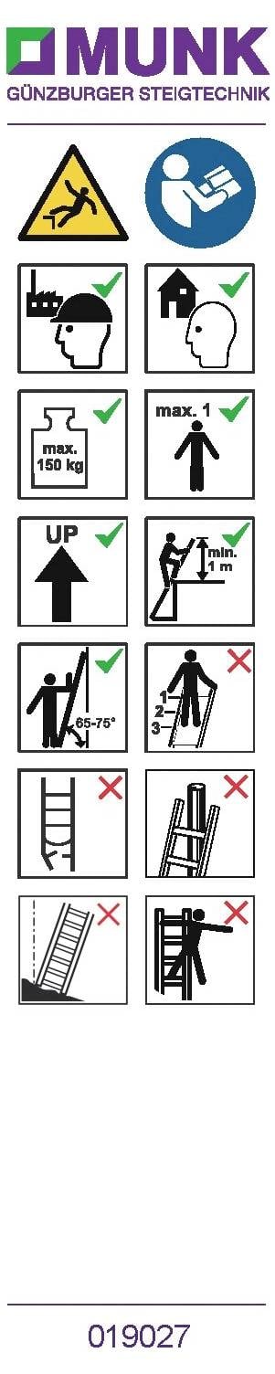 MUNK Günzburger Steigtechnik 019156 Hinweis-Aufkleber 20 St.