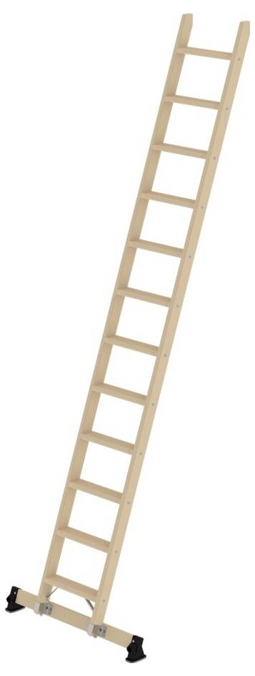 MUNK Günzburger Steigtechnik 033732 Holz Stufen-Anlegeleiter