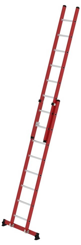 MUNK Günzburger Steigtechnik 035528 GFK/Alu Sprossen-Schiebeleiter Arbeitshöhe (max.): 5.3 cm 14.4