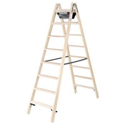 MUNK Günzburger Steigtechnik 033816 Holz Stufen-Stehleiter