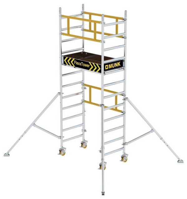 MUNK Günzburger Steigtechnik 125122 Aluminium beschichtet, Aluminium Rollgerüst Arbeitshöhe (max.): 4.10 cm 80 kg