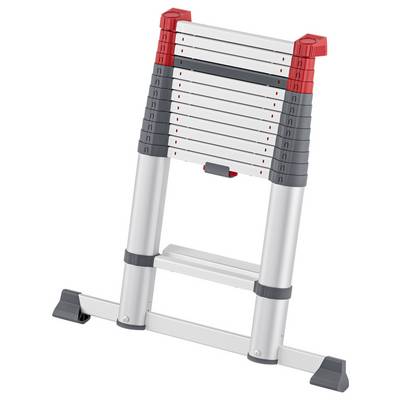 MUNK Günzburger Steigtechnik 115413 Aluminium, eloxiert, Kunststoff Stufen-Teleskopleiter Arbeitshöhe (max.): 4700 mm