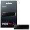 'Samsung 9100 PRO' SSD mit Kühlkörper in Verpackung. 4TB PCIe 5.0 x4 NVMe M.2 SSD, Lesegeschwindigkeit von 14.800 MB/s hervorgehoben.