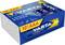 'VARTA Longlife Power' AAABatterien, 12er-Pack. Verpackung zeigt Anwendungen: Spielzeug, Taschenlampe, Fernbedienung.