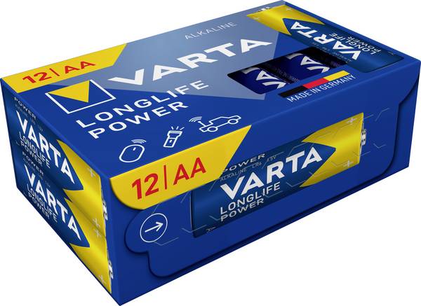 Varta VARTA Longlife Power AA Cube Pack12 Mignon (AA)-Batterie Alkali-Mangan 1.5 V 12 St.