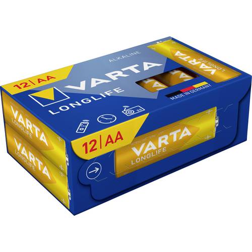 Thumbnail - Varta VARTA Longlife AA Cube Pack12 Mignon (AA)-Batterie Alkali-Mangan 1.5 V 12 St.