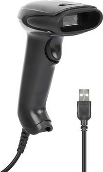 Manhattan 2D LED-Barcodescanner 320mm Scanreichweite integriertes 1,4m USB-A-Kabel schwarz 2D Barcode-Scanner Kabelgebunden 1D, 2D LED Schwarz Hand-Scanner USB-A