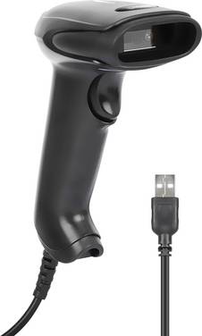 Manhattan 2D LED-Barcodescanner 320mm Scanreichweite integriertes 1,4m USB-A-Kabel schwarz 2D Barcode-Scanner Kabelgebunden 1D, 2D LED Schwarz Hand-Scanner USB-A