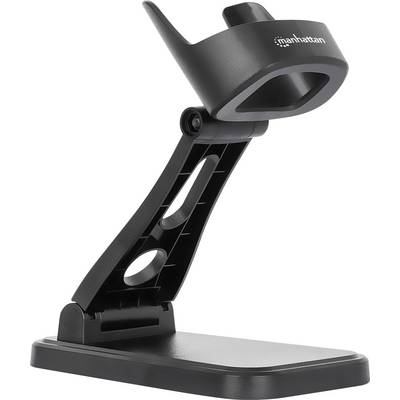Schwarzer Ständer für Virtual Reality-Headsets mit verstellbarem Arm und stabiler Basis, ideal zur Aufbewahrung und Präsentation.