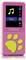 Ein rosa MP3-Player mit gelben Bedientasten in der Form von Tatzenabdrücken. Auf dem Display ist ein Musik-Symbol zu sehen.