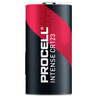 'Procell Intense CR123'-Batterie in Rot-Schwarz.