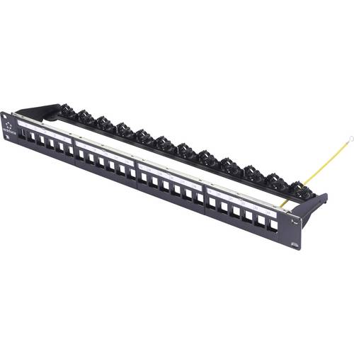 Renkforce 24 Port Netzwerk-Patchpanel 483 mm (19) 1 HE Schwarz Unbestückt