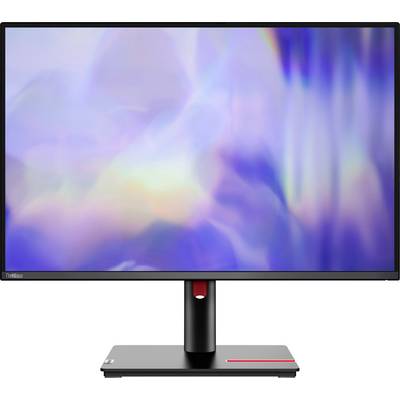 Ein Computermonitor mit einem verschwommenen, bunten Hintergrund auf dem Bildschirm.