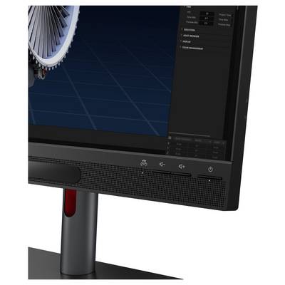 Nahaufnahme eines Computerbildschirms mit einem detaillierten 3D-Turbinenmodell auf dem Bildschirm, das die präzise technische Konstruktion hervorhebt.