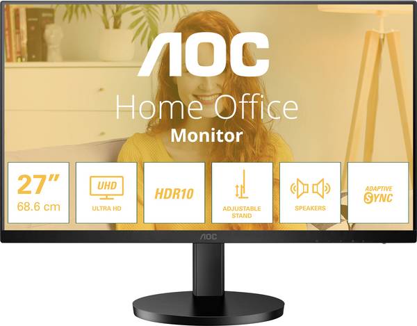 AOC U27B3AF LED-Monitor  EEK F (A - G) 68.6 cm (27 Zoll) 3840 x 2160 Pixel 16:9 4 ms DisplayPort, HDMI® IPS LED