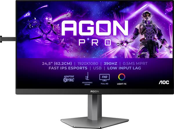 AOC AG256FS Gaming Monitor  EEK E (A - G) 62.2 cm (24.5 Zoll) 1920 x 1080 Pixel 16:9 0.3 ms DisplayPort, HDMI® IPS LCD