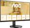 Ein Monitor mit der Aufschrift 'AOC Home Office Monitor', 27 Zoll, UHD, HDR10, 65W USB-C, HBR3. Im Hintergrund ein Bürobereich.