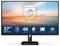 Ein 27-Zoll-4K-Monitor von Philips zeigt ein Sonnenuntergangsbild über dem Meer. Die Symbole betonen Ultra HD, HDR, blickwinkelstabil und flickerfrei.