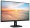 Ein PC-Monitor zeigt einen Sonnenuntergang über einem ruhigen Strand, mit einem klaren Himmel und sanften Wellen im Meer.