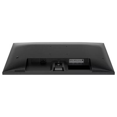 Rückseite eines Monitors mit Anschlüssen: Stromanschluss, HDMI, und USB-Ports.