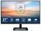 Ein 27-Zoll Philips-Monitor mit 4K-Auflösung zeigt ein Bild vom Meer bei Sonnenuntergang. Funktionen: IPS, EasyRead, flimmerfrei, Adaptive-Sync.
