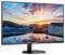 Ein Monitor von Philips zeigt ein Landschaftsbild mit Sonnenuntergang über einem Felsenmeer, das sich in klarem Wasser spiegelt.